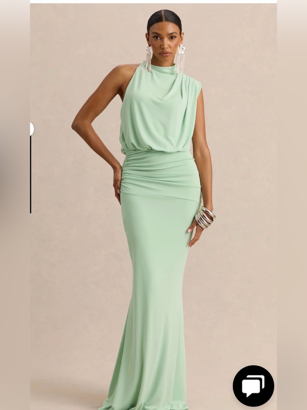 Club L London -  UMAIRA Mint High-Neck Maxi Dress